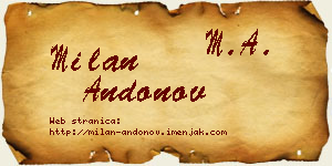 Milan Andonov vizit kartica